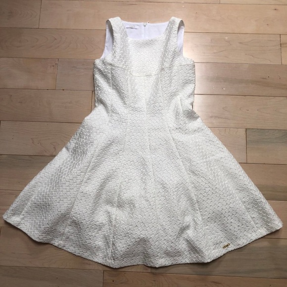 LIU JO White textured Sleeveless Dress